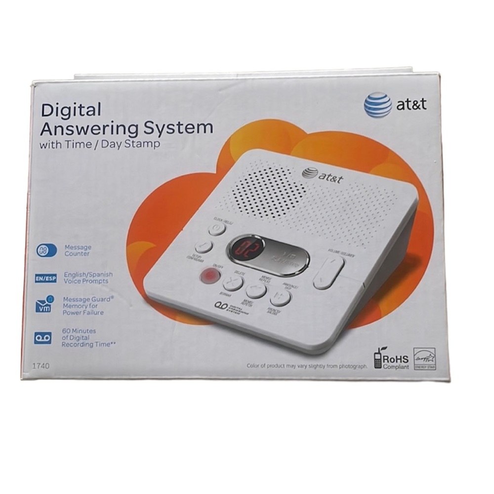 Telephone Answering Machine Digital Day Time Stamp 60 Minutes Recording Office
